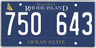 RI license plate 750643