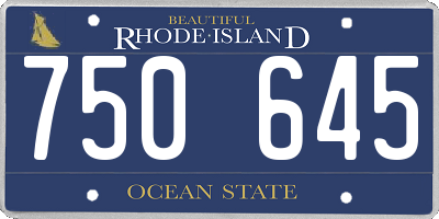 RI license plate 750645