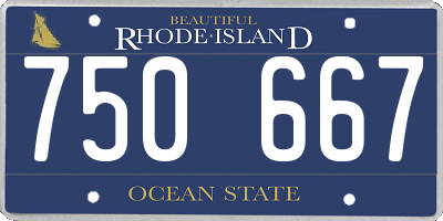 RI license plate 750667