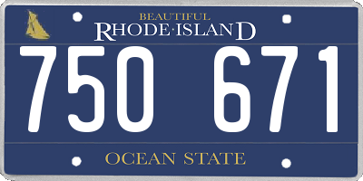 RI license plate 750671