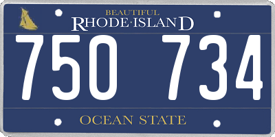 RI license plate 750734