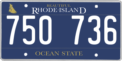 RI license plate 750736
