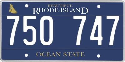 RI license plate 750747