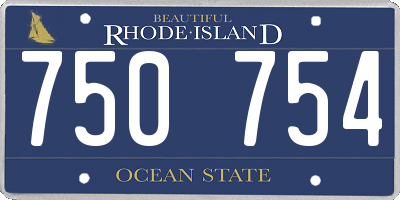 RI license plate 750754