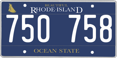 RI license plate 750758