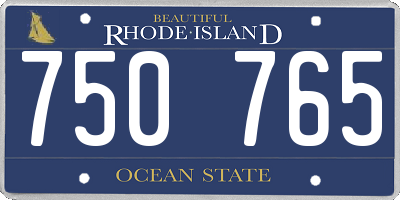 RI license plate 750765