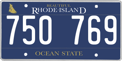 RI license plate 750769