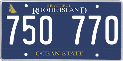 RI license plate 750770