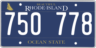 RI license plate 750778