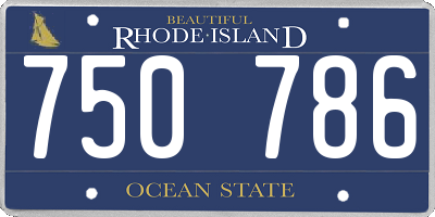 RI license plate 750786