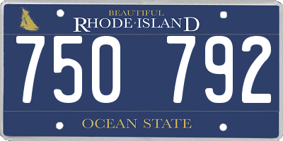 RI license plate 750792