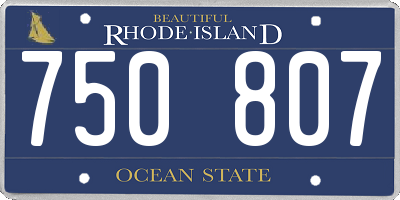 RI license plate 750807