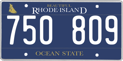 RI license plate 750809