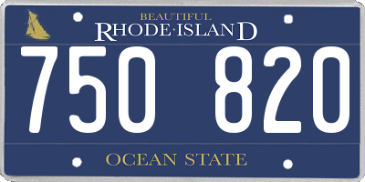 RI license plate 750820