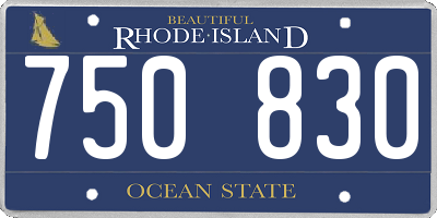 RI license plate 750830