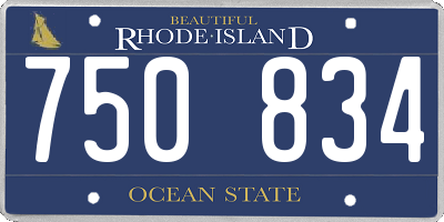 RI license plate 750834