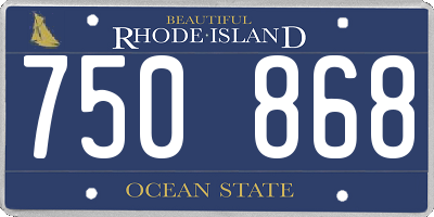 RI license plate 750868