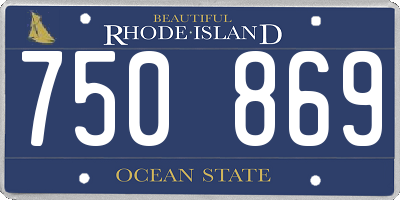 RI license plate 750869