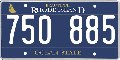 RI license plate 750885