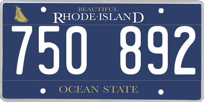 RI license plate 750892