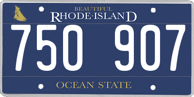 RI license plate 750907