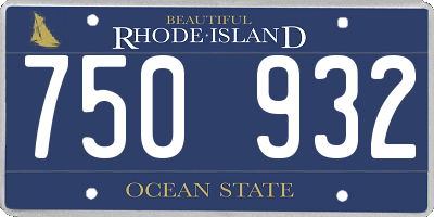 RI license plate 750932