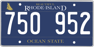 RI license plate 750952