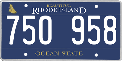 RI license plate 750958