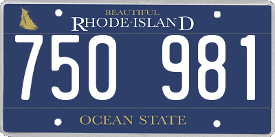 RI license plate 750981