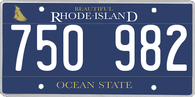 RI license plate 750982