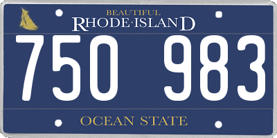 RI license plate 750983