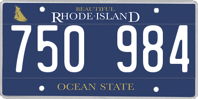RI license plate 750984