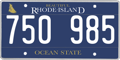 RI license plate 750985