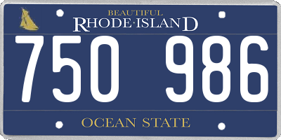 RI license plate 750986