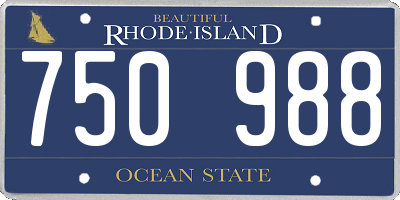 RI license plate 750988