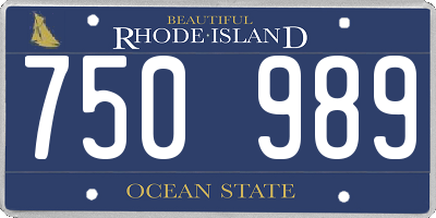 RI license plate 750989