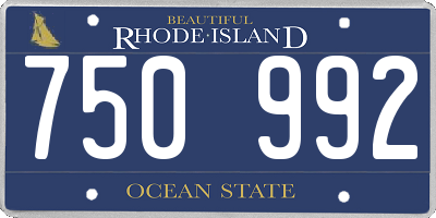 RI license plate 750992