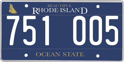 RI license plate 751005