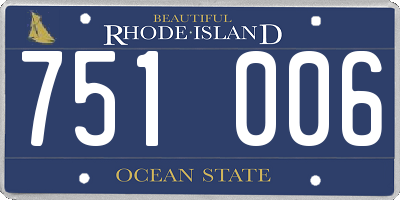 RI license plate 751006