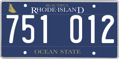 RI license plate 751012