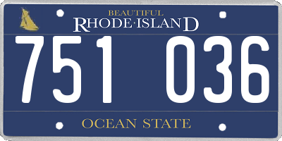 RI license plate 751036
