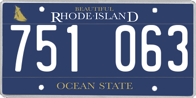 RI license plate 751063