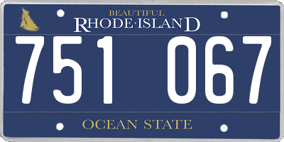 RI license plate 751067