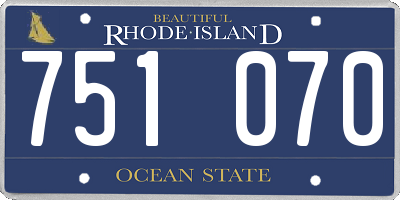 RI license plate 751070
