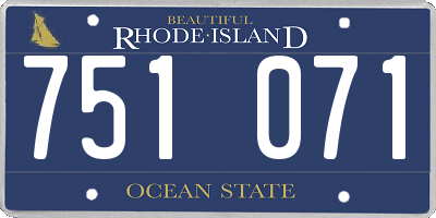 RI license plate 751071