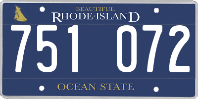 RI license plate 751072