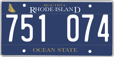 RI license plate 751074
