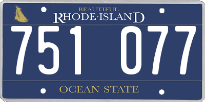 RI license plate 751077