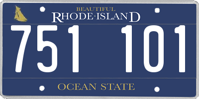 RI license plate 751101
