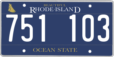RI license plate 751103